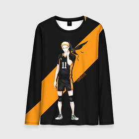 Мужской лонгслив 3D с принтом Кей Цукишима | Haikyuu!! в Курске, 100% полиэстер | длинные рукава, круглый вырез горловины, полуприлегающий силуэт | 11 номер | anime | haikyu | haikyuu | manga | аниме | волейбол | волейбольный клуб | карасуно | кей цукишима | котаро бокуто | манга | обычный парень | очкарик | тендо | умный блокирующий цукки | хаику | хаикую