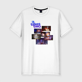 Мужская футболка хлопок Slim с принтом It Take Two World в Курске, 92% хлопок, 8% лайкра | приталенный силуэт, круглый вырез ворота, длина до линии бедра, короткий рукав | ea games | ea original | gamer | games