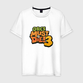 Мужская футболка хлопок с принтом OMD!3 Colorful в Курске, 100% хлопок | прямой крой, круглый вырез горловины, длина до линии бедер, слегка спущенное плечо. | gamer | games | logo | tower defense | иллюстрация