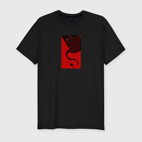 Мужская футболка хлопок Slim с принтом Злой Пес в Курске, 92% хлопок, 8% лайкра | приталенный силуэт, круглый вырез ворота, длина до линии бедра, короткий рукав | злая собака | злой | красная собака | пес | собака | черная собака