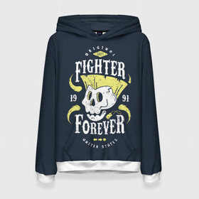 Женская толстовка 3D с принтом Fighter forever в Курске, 100% полиэстер  | двухслойный капюшон со шнурком для регулировки, мягкие манжеты на рукавах и по низу толстовки, спереди карман-кенгуру с мягким внутренним слоем. | fighting | game | games | street fighter | балрог | бланка | вега | зангиев | игра | игры | классика | рю | сагат | стрит файтер | уличный боец | чан ли