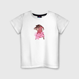 Детская футболка хлопок с принтом Ratz (мем) в Курске, 100% хлопок | круглый вырез горловины, полуприлегающий силуэт, длина до линии бедер | Тематика изображения на принте: ratz | животные | мем | мышь | прикол | розовая крыса | юмор
