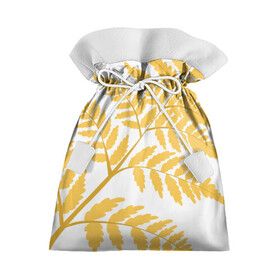 Подарочный 3D мешок с принтом Жёлтый папоротник в Курске, 100% полиэстер | Размер: 29*39 см | Тематика изображения на принте: ветка | желтый | лес | листик | папоротник | природа | растение