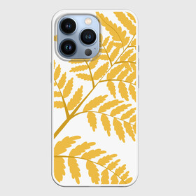 Чехол для iPhone 13 Pro с принтом Жёлтый папоротник в Курске,  |  | Тематика изображения на принте: ветка | желтый | лес | листик | папоротник | природа | растение
