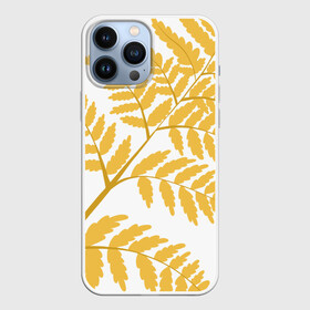 Чехол для iPhone 13 Pro Max с принтом Жёлтый папоротник в Курске,  |  | Тематика изображения на принте: ветка | желтый | лес | листик | папоротник | природа | растение