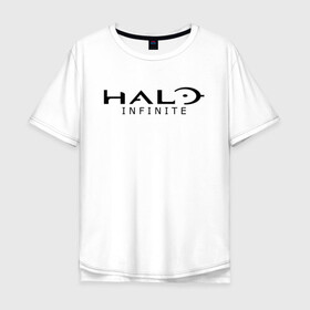 Мужская футболка хлопок Oversize с принтом Halo Infinite в Курске, 100% хлопок | свободный крой, круглый ворот, “спинка” длиннее передней части | chief | game | guardians | halo | infinite | master | игра | инфинити | мастер чиф | спартанец 117 | хало | хело | шутер