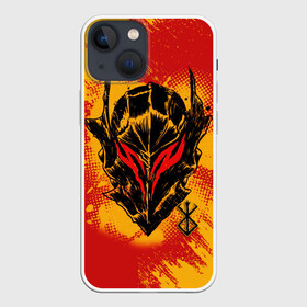 Чехол для iPhone 13 mini с принтом БЕРСЕРК маска и лого в Курске,  |  | anime | berserk | аниме | берсерк | бесерк | гатс | манга | мультфильм