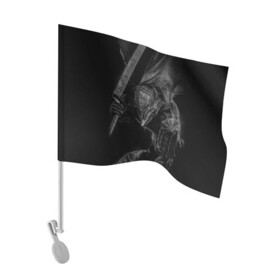 Флаг для автомобиля с принтом БЕРСЕРК черно - белый в Курске, 100% полиэстер | Размер: 30*21 см | anime | berserk | аниме | берсерк | бесерк | гатс | манга | мультфильм