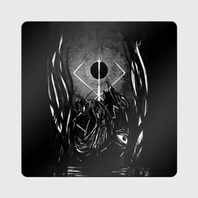 Магнит виниловый Квадрат с принтом БЕРСЕРК рисунок в Курске, полимерный материал с магнитным слоем | размер 9*9 см, закругленные углы | anime | berserk | аниме | берсерк | бесерк | гатс | манга | мультфильм