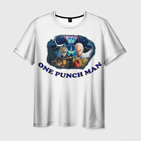 Мужская футболка 3D с принтом ВанПачМен в Курске, 100% полиэфир | прямой крой, круглый вырез горловины, длина до линии бедер | one punch man | аниме | в топе | в тренде | ван пач мен