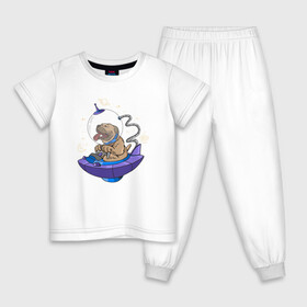 Детская пижама хлопок с принтом Пес космонавт в Курске, 100% хлопок |  брюки и футболка прямого кроя, без карманов, на брюках мягкая резинка на поясе и по низу штанин
 | Тематика изображения на принте: cute | dog | woof | астронавт | гав | забавный | космонавт | космос | пес | смешной | собака