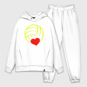 Мужской костюм хлопок OVERSIZE с принтом Volleyball Heart в Курске,  |  | ball | beach | game | heart | love | sport | volley | volleyball | волейбол | волейболист | волейболистка | гол | игра | игрок | мяч | площадка | пляж | пляжный | победа | сердце | сетка | спорт | тренер | чемпион