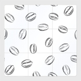 Магнитный плакат 3Х3 с принтом Кофейные зёрна в Курске, Полимерный материал с магнитным слоем | 9 деталей размером 9*9 см | coffe | арт | зёрна | иллюстрация | кофе
