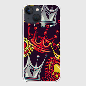 Чехол для iPhone 13 mini с принтом КОРОЛЕВСКИЙ БАГРОВЫЙ 3D в Курске,  |  | абстракция | властитель | власть | иллюстрация | искусство | король | корона | культура | текстура | царь