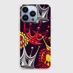 Чехол для iPhone 13 Pro с принтом КОРОЛЕВСКИЙ БАГРОВЫЙ 3D в Курске,  |  | абстракция | властитель | власть | иллюстрация | искусство | король | корона | культура | текстура | царь