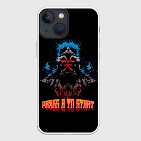 Чехол для iPhone 13 mini с принтом Press a to start в Курске,  |  | acuma | akuma | fighting | game | games | street fighter | акума | игра | игры | классика | стрит файтер | уличный боец