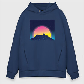 Мужское худи Oversize хлопок с принтом Vaporwave Mountain Sunset в Курске, френч-терри — 70% хлопок, 30% полиэстер. Мягкий теплый начес внутри —100% хлопок | боковые карманы, эластичные манжеты и нижняя кромка, капюшон на магнитной кнопке | chill | chilled cow | fashion | landscape | lo fi hip hop | lofi | music | retrowave | stars | synthpop | synthwave | zen | вапорвейв | горы | дзен | закат | звёзды | музыка | небо | ночное небо | паровая волна | пейзаж | ретровейв | синтвейв | синтпоп | 