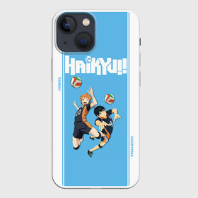 Чехол для iPhone 13 mini с принтом Хината и Кагеяма | Haikyuu в Курске,  |  | anime | haikyu | haikyuu | karasuno | manga | аниме | волейбол | волейбольный клуб | вороны | карасуно | король площадки | манга | ниндзя шоё | синяя | старшая школа | тобио кагеяма | хаику | хаикую | шоё хината