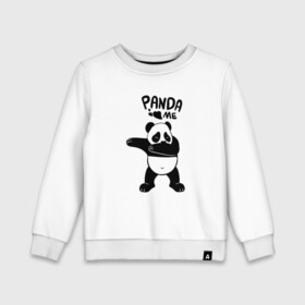 Детский свитшот хлопок с принтом Панда даббинг в Курске, 100% хлопок | круглый вырез горловины, эластичные манжеты, пояс и воротник | dabbing | panda | даб | даббинг | дэб | животное | медведи | медведь | панда | панды