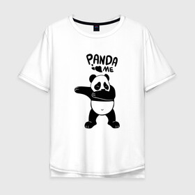 Мужская футболка хлопок Oversize с принтом Панда даббинг в Курске, 100% хлопок | свободный крой, круглый ворот, “спинка” длиннее передней части | Тематика изображения на принте: dabbing | panda | даб | даббинг | дэб | животное | медведи | медведь | панда | панды