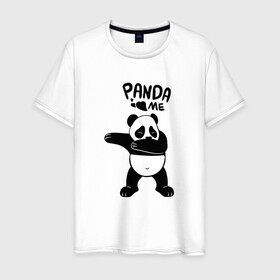 Мужская футболка хлопок с принтом Панда даббинг в Курске, 100% хлопок | прямой крой, круглый вырез горловины, длина до линии бедер, слегка спущенное плечо. | dabbing | panda | даб | даббинг | дэб | животное | медведи | медведь | панда | панды