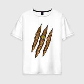 Женская футболка хлопок Oversize с принтом Когти рептилии в Курске, 100% хлопок | свободный крой, круглый ворот, спущенный рукав, длина до линии бедер
 | reptile | животное | когти | пресмыкающиеся | след | царапина