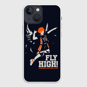 Чехол для iPhone 13 mini с принтом fly high Шоё Хината Haikyuu в Курске,  |  | 10 номер | anime | haikyu | haikyuu | hinata shoyo | karasuno | manga | аниме | волейбол | волейбольный клуб | иероглифы | карасуно | лети высоко | лого | манга | надпись | прыжок | старшая школа | хаику | хаикую