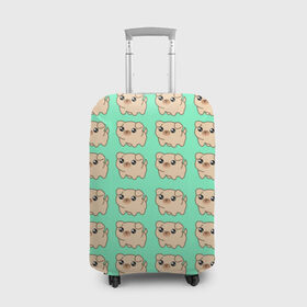 Чехол для чемодана 3D с принтом Мопсов много не бывает. в Курске, 86% полиэфир, 14% спандекс | двустороннее нанесение принта, прорези для ручек и колес | мопс | мопсы | пес | песик | песики | псы | собака