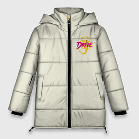 Женская зимняя куртка Oversize с принтом Drive - Скорпион (Спина) в Курске, верх — 100% полиэстер; подкладка — 100% полиэстер; утеплитель — 100% полиэстер | длина ниже бедра, силуэт Оверсайз. Есть воротник-стойка, отстегивающийся капюшон и ветрозащитная планка. 

Боковые карманы с листочкой на кнопках и внутренний карман на молнии | Тематика изображения на принте: drive | drive bomber | drive бомбер | new retro | retro | retro wave | retrowave | гослинг | гослинг райн | драйв | драйв бомбер | кино | костюм драйв | райн гослинг | ретро | ретровейв | скорпион | скорпион на спине | фильм драйв