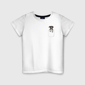 Детская футболка хлопок с принтом PocketPuppy#2 в Курске, 100% хлопок | круглый вырез горловины, полуприлегающий силуэт, длина до линии бедер | cute | dog | puppy | карман | милый | мопс | собака | щенок