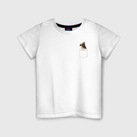 Детская футболка хлопок с принтом PocketPuppy#3 в Курске, 100% хлопок | круглый вырез горловины, полуприлегающий силуэт, длина до линии бедер | cute | dog | puppy | карман | милый | мопс | собака | щенок