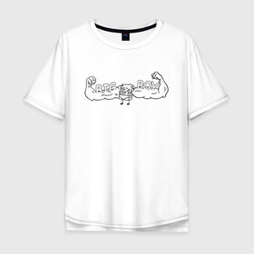 Мужская футболка хлопок Oversize с принтом BIG BOY в Курске, 100% хлопок | свободный крой, круглый ворот, “спинка” длиннее передней части | большой мальчик | губка боб | качек | мышцы | спанч боб