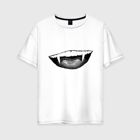 Женская футболка хлопок Oversize с принтом Ковид  в Курске, 100% хлопок | свободный крой, круглый ворот, спущенный рукав, длина до линии бедер
 | индийский | клыки | ковид | оскал | улыбка | штамм