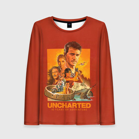 Женский лонгслив 3D с принтом 10 years Uncharted в Курске, 100% полиэстер | длинные рукава, круглый вырез горловины, полуприлегающий силуэт | game | games | uncharted | анчартед | дрейк | игра | игры | натан | нейтан