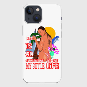 Чехол для iPhone 13 mini с принтом Лето в Курске,  |  | девушка | жизнь | лето | море | отдых | отпуск | пляж | приключение | путешествия | солнце | стиль