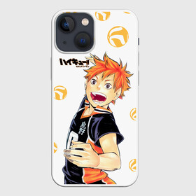 Чехол для iPhone 13 mini с принтом Мощный удар Шоё Хината Haikyuu в Курске,  |  | 10 номер | haikyu | haikyuu | hinata shoyo | karasuno | аниме | волейбол | волейбольный клуб | карасуно | коротышка | красный | мальчик мяч | манга | рыжик | старшая школа | хаикую | чиби чан | шоё хината