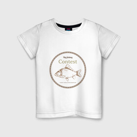Детская футболка хлопок с принтом Большая рыбалка в Курске, 100% хлопок | круглый вырез горловины, полуприлегающий силуэт, длина до линии бедер | рыба | рыбалка | соревнование