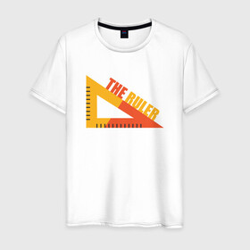 Мужская футболка хлопок с принтом The Ruler в Курске, 100% хлопок | прямой крой, круглый вырез горловины, длина до линии бедер, слегка спущенное плечо. | арт | иллюстрация | колледж | линейка | универ
