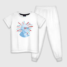 Детская пижама хлопок с принтом Бенджамин в Курске, 100% хлопок |  брюки и футболка прямого кроя, без карманов, на брюках мягкая резинка на поясе и по низу штанин
 | арт | бенджамин | дипломат | иллюстрация | мужчина | франклин