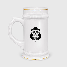Кружка пивная с принтом Panda me. Панда в кепке в Курске,  керамика (Материал выдерживает высокую температуру, стоит избегать резкого перепада температур) |  объем 630 мл | panda | животное | медведи | медведь | мишки | панда | панды