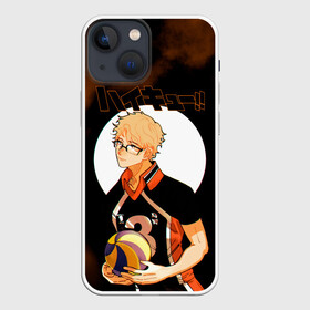 Чехол для iPhone 13 mini с принтом Кей Цукишима | Haikyuu в Курске,  |  | 11 номер | anime | haikyu | haikyuu | manga | аниме | волейбол | волейбольный клуб | карасуно | кей цукишима | котаро бокуто | манга | обычный парень | очкарик | тендо | умный блокирующий цукки | хаику | хаикую