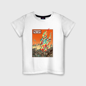 Детская футболка хлопок с принтом NIN Monster в Курске, 100% хлопок | круглый вырез горловины, полуприлегающий силуэт, длина до линии бедер | alternative | metall | music | nin | nine inch nails | rock | альтернатива | металл | музыка | найн ич нэилс | рок