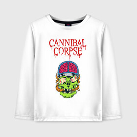 Детский лонгслив хлопок с принтом Cannibal Corpse | Труп Каннибала (Z) в Курске, 100% хлопок | круглый вырез горловины, полуприлегающий силуэт, длина до линии бедер | Тематика изображения на принте: cannibal | cannibal corpse | corpse | death metal | deathgrind | алекс уэбстер | брутальный дэт метал | дэт метал | дэтграйнд | пол мазуркевич | роб барретт | труп каннибала