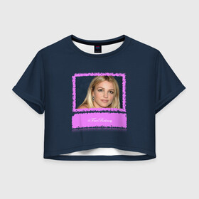 Женская футболка Crop-top 3D с принтом Free Britney Свободу Бритни! в Курске, 100% полиэстер | круглая горловина, длина футболки до линии талии, рукава с отворотами | britney spears | freebritney | music | музыка | свободу бритни