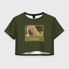 Женская футболка Crop-top 3D с принтом Free Britney в Курске, 100% полиэстер | круглая горловина, длина футболки до линии талии, рукава с отворотами | Тематика изображения на принте: britney spears | freebritney | music | музыка | свободу бритни