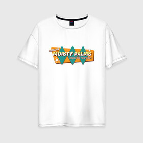 Женская футболка хлопок Oversize с принтом Moisty Palms в Курске, 100% хлопок | свободный крой, круглый ворот, спущенный рукав, длина до линии бедер
 | palms | иллюстрация | королевская битва | локация | фортнайт