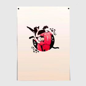 Постер с принтом Кенма Козуме и Куроо Тецуро | Старшая Некома в Курске, 100% бумага
 | бумага, плотность 150 мг. Матовая, но за счет высокого коэффициента гладкости имеет небольшой блеск и дает на свету блики, но в отличии от глянцевой бумаги не покрыта лаком | Тематика изображения на принте: 5 | anime | haikyu | haikyuu | kozume kenma | kuroo tetsurou | manga | аниме | волейбол | волейбольный клуб | коварный капитан | колючая голова | манга | мозг | номер 1 | старшая некома | старшая школа | хаику | хаикую