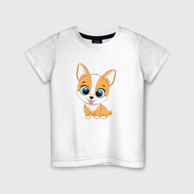 Детская футболка хлопок с принтом Добрая Собачка в Курске, 100% хлопок | круглый вырез горловины, полуприлегающий силуэт, длина до линии бедер | cute | dog | woof | гав | забавный | пес | смешной | собака | щенок