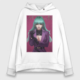 Женское худи Oversize хлопок с принтом Morrigan Aensland в Курске, френч-терри — 70% хлопок, 30% полиэстер. Мягкий теплый начес внутри —100% хлопок | боковые карманы, эластичные манжеты и нижняя кромка, капюшон на магнитной кнопке | capcom | darkstalkers | demon | morrigan | succubus | капком | темные охотники