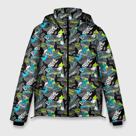 Мужская зимняя куртка 3D с принтом Сноуборд в Курске, верх — 100% полиэстер; подкладка — 100% полиэстер; утеплитель — 100% полиэстер | длина ниже бедра, свободный силуэт Оверсайз. Есть воротник-стойка, отстегивающийся капюшон и ветрозащитная планка. 

Боковые карманы с листочкой на кнопках и внутренний карман на молнии. | biathlon | curling | figure skating | hockey | short track | skating | ski race | snowboard | sports | winter sports | биатлон | горные лыжи | зимние виды спорта | кёрлинг | конькобежный спорт | лыжные гонки | сноуборд | спорт | фигурное катание